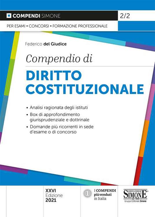 Compendio di diritto costituzionale - Federico Del Giudice - copertina