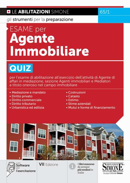 Esame per agente immobiliare. Quiz - copertina