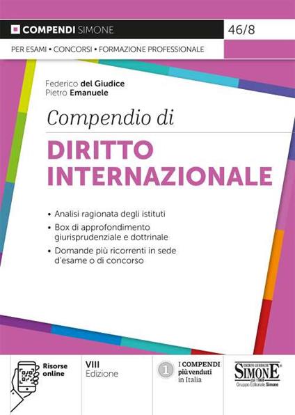 Compendio di diritto internazionale - Federico Del Giudice,Pietro Emanuele - copertina