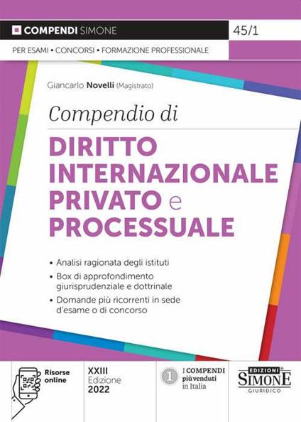 Compendio di diritto internazionale privato e processuale. Con espansione online - Giancarlo Novelli - copertina