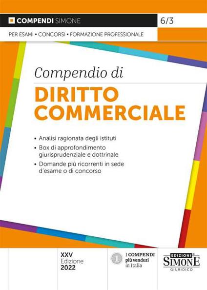 Compendio di diritto commerciale - copertina