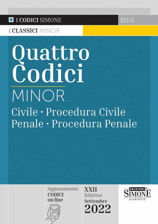 Quattro codici: Civile-Procedura civile-Penale-Procedura penale - copertina