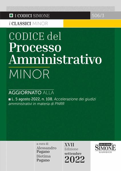 Codice del processo amministrativo Minor - copertina