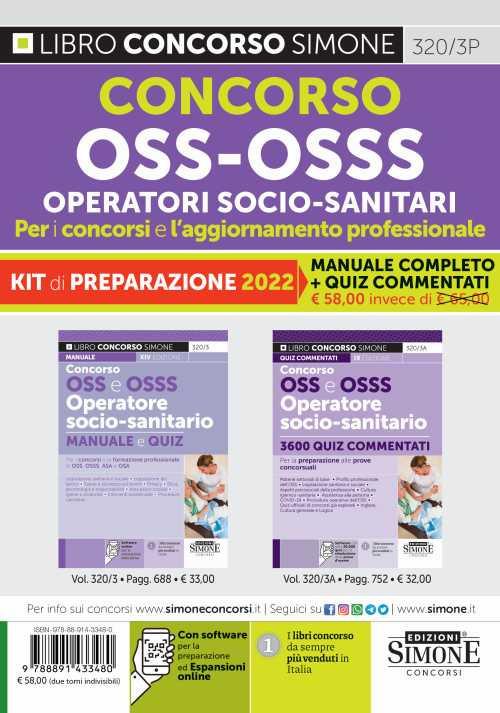Concorso OSS-OSSS Operatori Socio-Sanitari. Per i concorsi e l'aggiornamento professionale. Kit di preparazione: Manuale Completo-Quiz Commentati. Con software di simulazione online - copertina