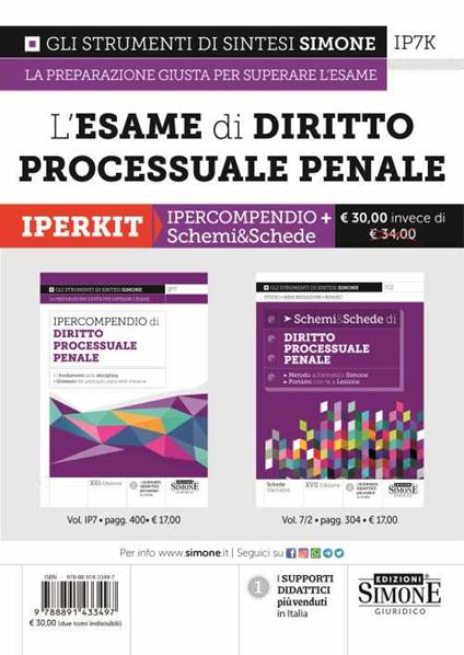 L'esame di diritto processuale penale. Iperkit: Ipercompendio Diritto Processuale Penale-Schemi & Schede Diritto Processuale Penale - copertina