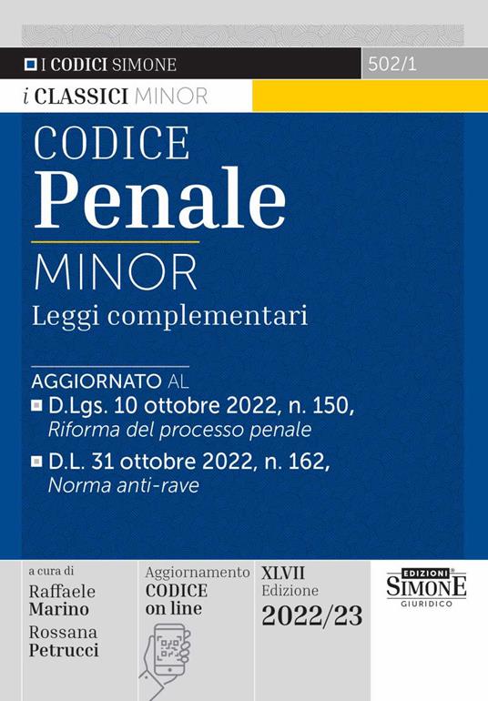 Codice penale e leggi complementari. Ediz. minor - copertina