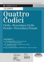 Quattro codici: Civile-Procedura civile-Penale-Procedura penale