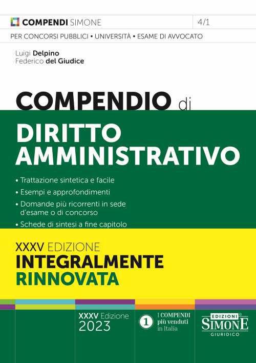 Compendio di diritto amministrativo - Luigi Delpino,Federico Del Giudice - copertina