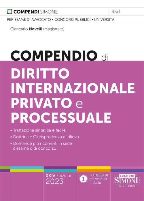 Compendio di diritto internazionale privato e processuale - Giancarlo Novelli - copertina