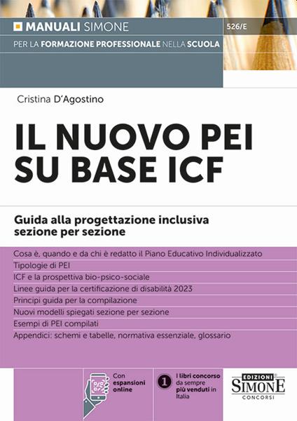 Il nuovo PEI su base ICF. Guida alla progettazione inclusiva sezione per sezione. Con espansione online - Cristina D'Agostino - copertina