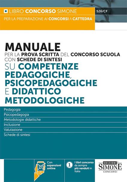 Manuale per la prova scritta del concorso scuola su competenze pedagogiche, psicopedagogiche e didattico metodologiche. Con espansioni online - copertina