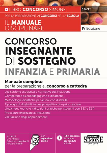Concorso insegnante di sostegno Infanzia e Primaria. Manuale completo per la preparazione al concorso a cattedra. Con espansione online - copertina