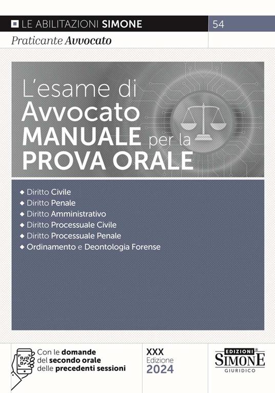 L'esame di avvocato. Manuale per la prova orale. Con espansioni online - copertina