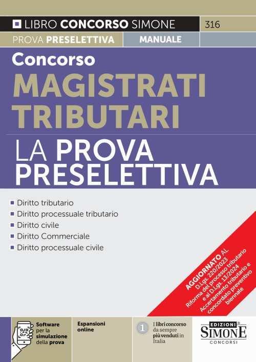 Concorso magistrati tributari. La prova preselettiva. Con espansione online. Con software di simulazione - copertina