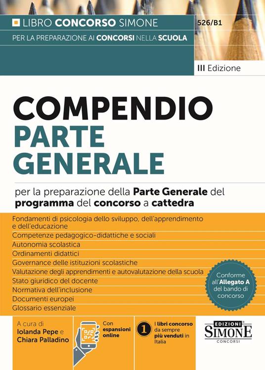 Compendio parte generale per la preparazione alla prova orale del concorso a cattedra - copertina