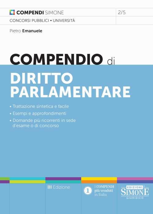 Compendio di diritto parlamentare - Pietro Emanuele - copertina