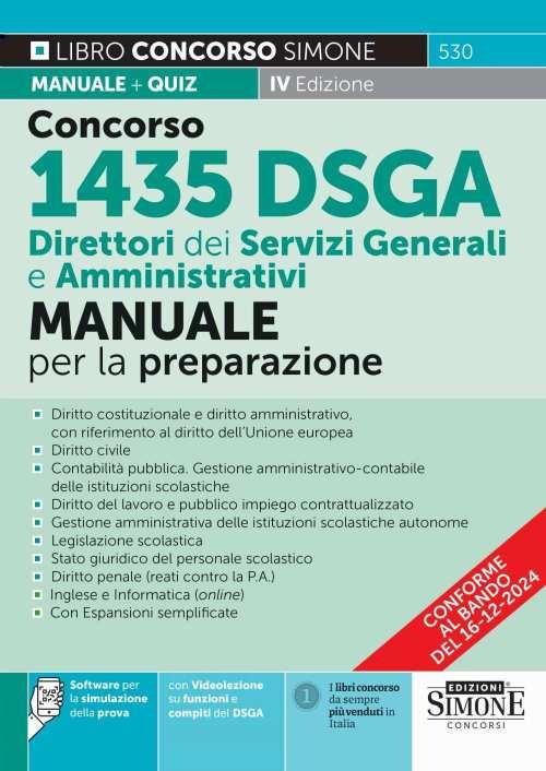Concorso DSGA Direttore dei Servizi Generali e Amministrativi. Manuale. Con espansione online. Con software di simulazione - copertina