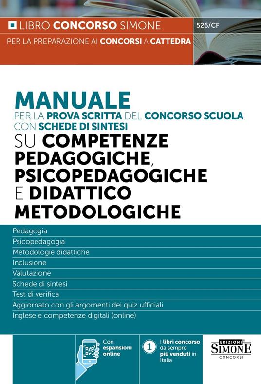 Manuale per la prova scritta del concorso scuola su competenze pedagogiche, psicopedagogiche e didattico metodologiche. Con espansione online - copertina