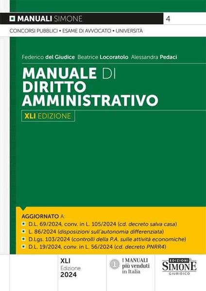 Manuale di diritto amministrativo - Luigi Delpino,Federico Del Giudice - copertina