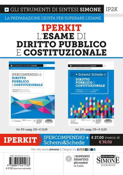 Iperkit esame di diritto pubblico e costituzionale: Ipercompendio diritto pubblico e costituzionale-Schemi & schede di diritto pubblico e costituzionale - copertina