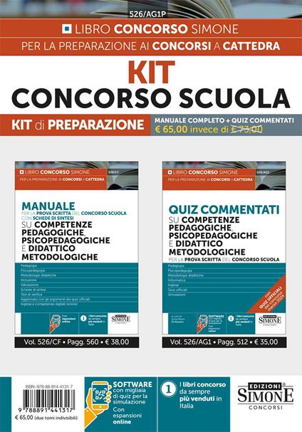 Kit Concorso Scuola. Manuale completo + quiz commentati. Con espansione online. Con software di simulazione - copertina