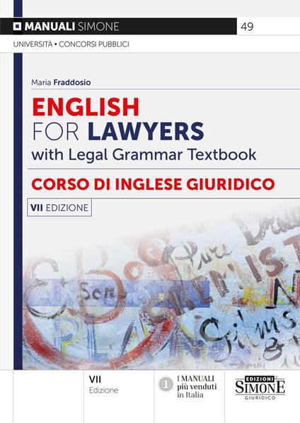 English for lawyers. Corso di inglese giuridico. With legal grammar textbook - Maria Fraddosio - copertina