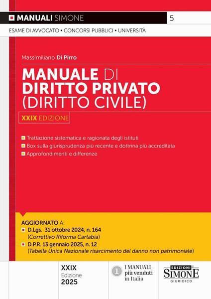 Manuale di diritto privato (diritto civile) - Massimiliano Di Pirro - copertina