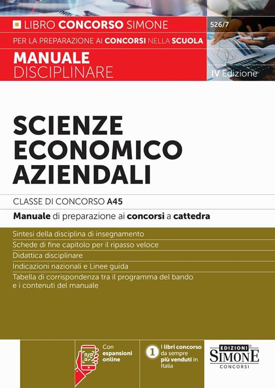 Scienze economico aziendali. Classe di Concorso A45. Manuale di preparazione ai concorsi a cattedra. Con espansioni online - copertina