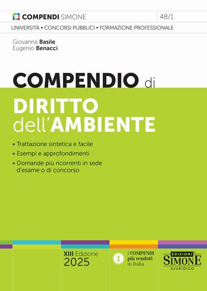 Compendio di diritto dell'ambiente. Nuova ediz. - Giovanna Basile,Eugenio Benacci - copertina