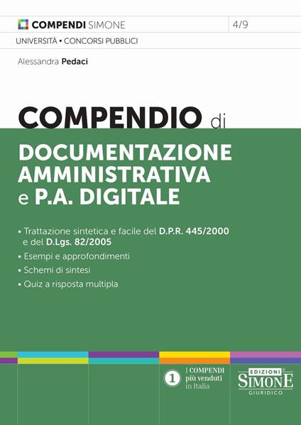 4/9 - Compendio di Documentazione Amministrativa e P.A. Digitale - Alessandra Pedaci - copertina