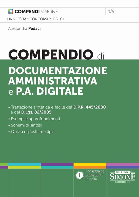 4/9 - Compendio di Documentazione Amministrativa e P.A. Digitale - Alessandra Pedaci - copertina
