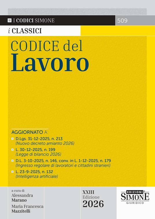 Codice del lavoro - copertina