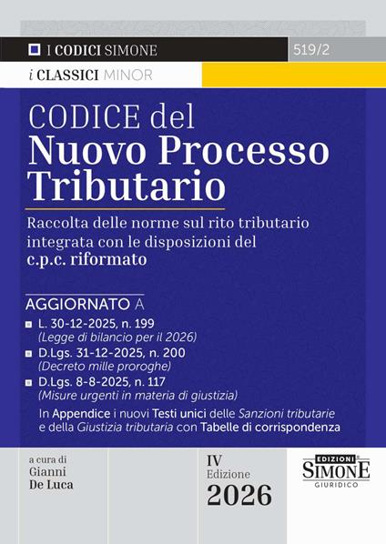 Codice del nuovo processo tributario - copertina
