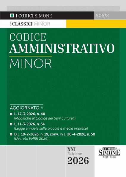 Codice amministrativo Minor. Con espansioni online - copertina
