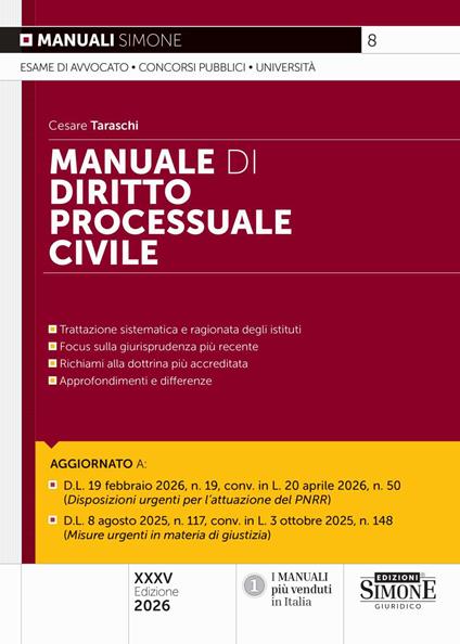 Manuale di diritto processuale civile - copertina