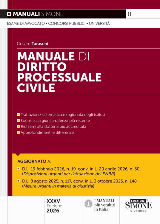 Manuale di diritto processuale civile - copertina
