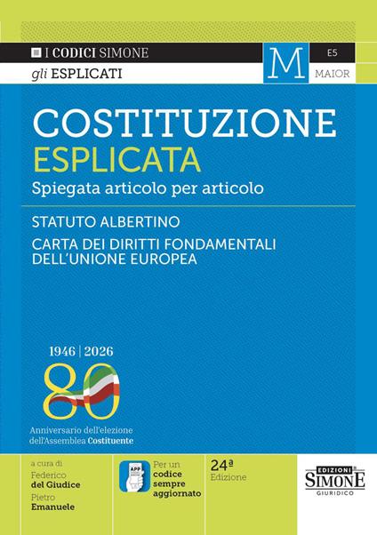 Costituzione esplicata. Spiegata articolo per articolo. Nuova ediz. - copertina
