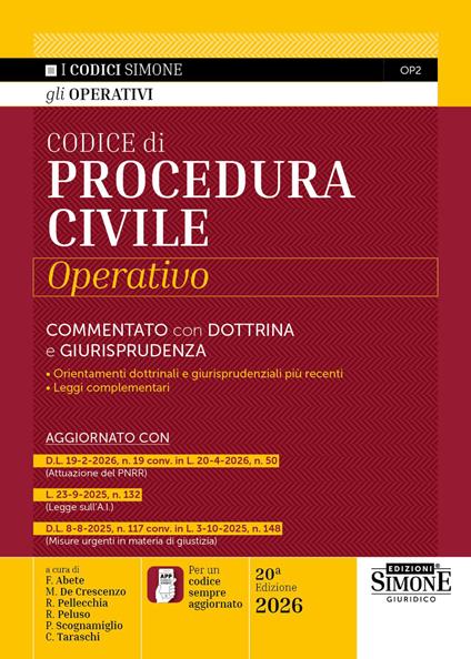 Codice di procedura civile operativo. Commentato con dottrina e giurisprudenza - copertina
