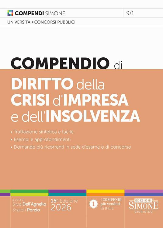 Compendio di diritto della crisi d'impresa e dell'insolvenza - copertina