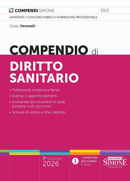 Compendio di diritto sanitario - Giulio Veronelli - copertina
