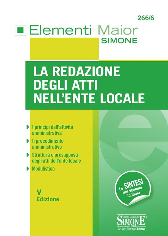 La redazione degli atti nell'ente locale - Redazioni Edizioni Simone - ebook