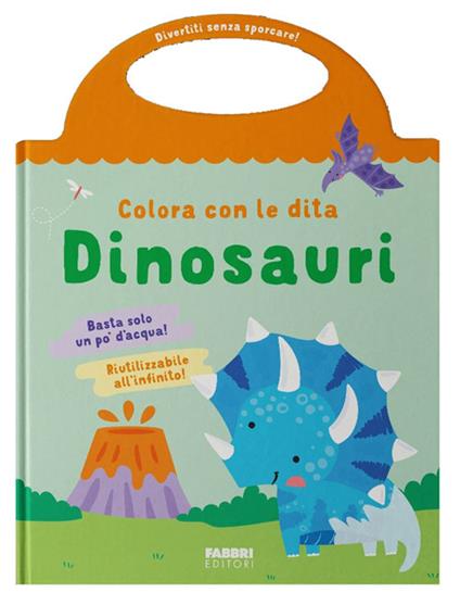 Dinosauri. Colora con le dita. Ediz. illustrata - copertina
