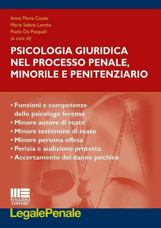 Psicologia giuridica nel proceso penale, minorile e penitenziario - copertina