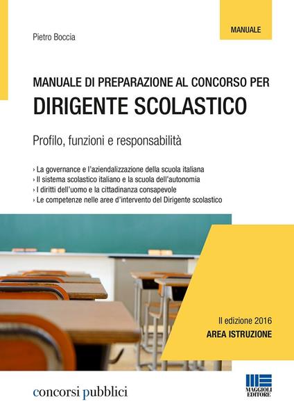 Manuale di preparazione al concorso per dirigente scolastico - Pietro Boccia - copertina