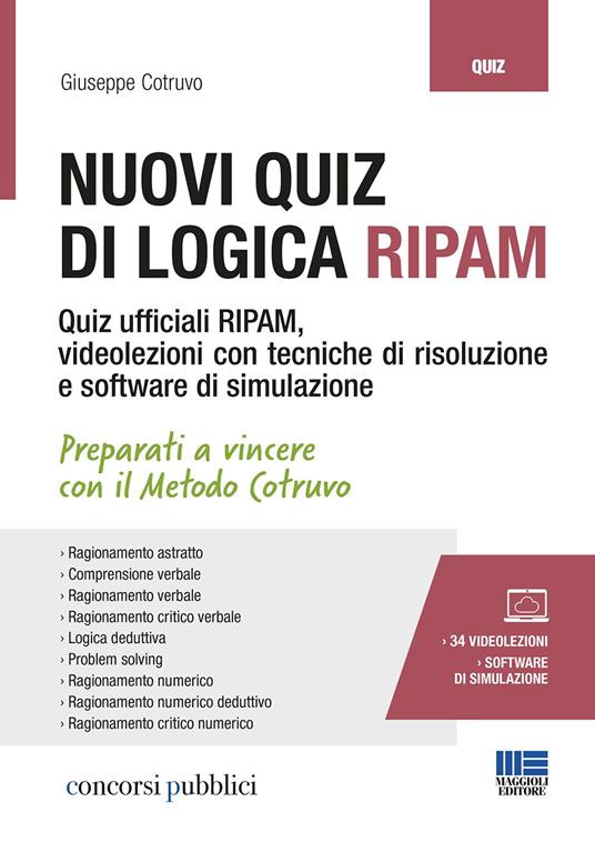 Nuovi quiz di logica RIPAM. Con 34 videolezioni e software di simulazione - Giuseppe Cotruvo - copertina