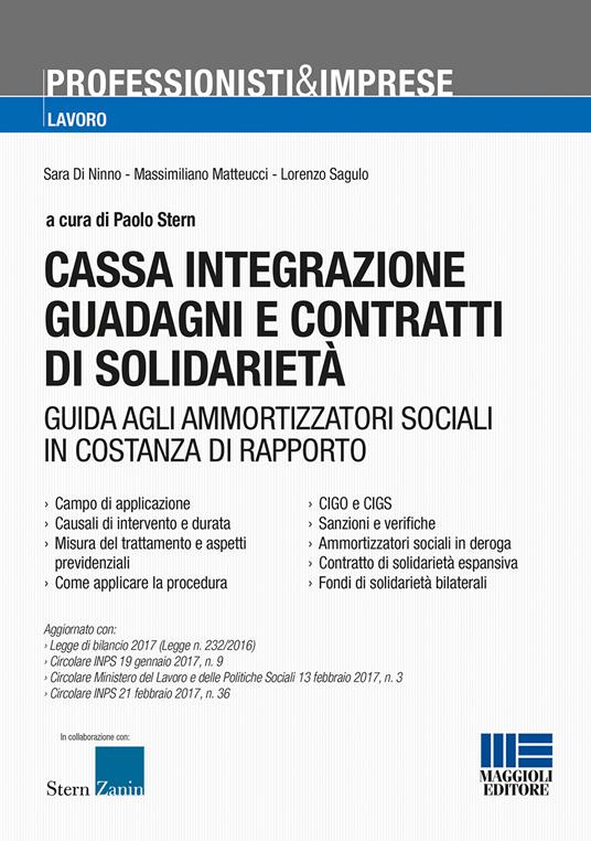 Cassa integrazione guadagni e contratti di solidarietà - Paolo Stern,Sara Di Ninno,Massimiliano Matteucci - copertina