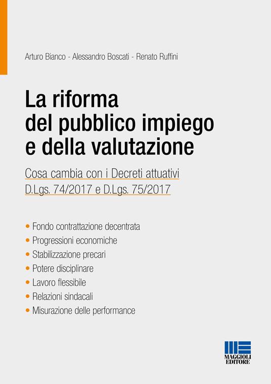 La riforma del pubblico impiego e della valutazione - Arturo Bianco,Alessandro Boscati,Renato Ruffini - copertina
