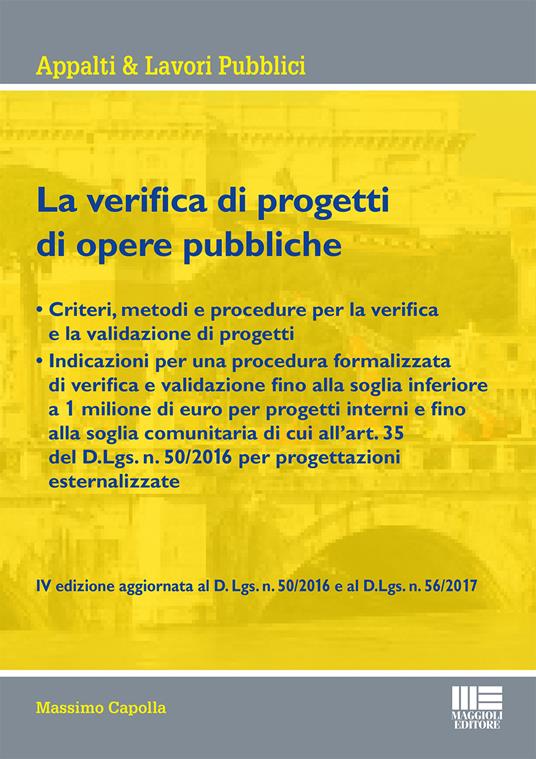 La verifica di progetti di opere pubbliche - Massimo Capolla - copertina