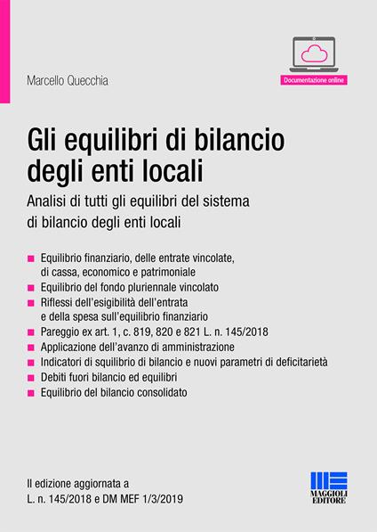 Gli equilibri di bilancio degli enti locali - Marcello Quecchia - copertina