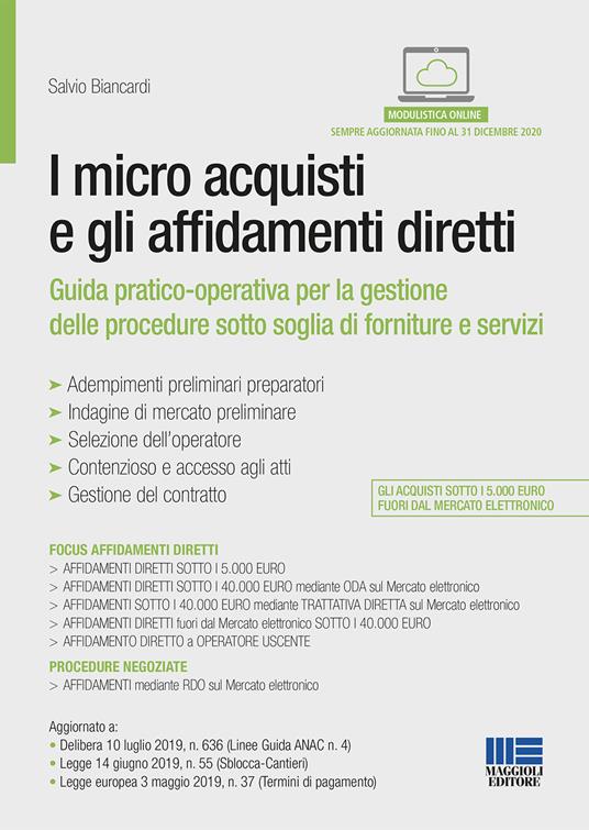 I micro acquisti e gli affidamenti diretti - Salvio Biancardi - copertina